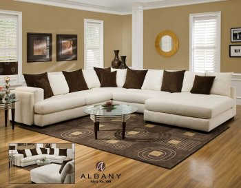 Cover Girl Pearl Fabric Modern Sectional Sofa w/Options [ALSS-880 Cover Girl Pearl]