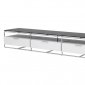 White Laquer Finish Modern Media Unit w/Black Glass Top