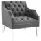 Proverbial Accent Chair in Gray Velvet by Modway