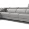 Denver Sectional Sofa in Fume Leather by ESF w/Recliner