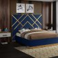 Vector Bed in Navy Velvet Fabric by Meridian w/Options