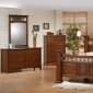 Distressed Walnut Finish Elegant Classic Bedroom w/Antique Touch