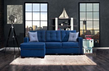 Ravel II Sectional Sofa SM8852 in Blue Fabric [FASS-SM8852- Ravel II]