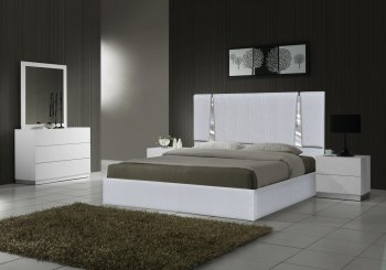 Matissee Bedroom Silver by J&M w/Optional Naples White Casegoods [JMBS-Matissee Silver Naples Wh]