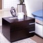 Dark Espresso Finish Contemporary Two-Drawer Nightstand