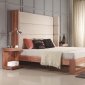 Lyon Bed in Walnut & Light Taupe by Casabianca