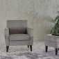 Theo Accent Chair & Ottoman in Gray Fabric by Bellona