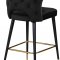 Kelly Counter Stool 791 Set of 2 Black Velvet Fabric by Meridian