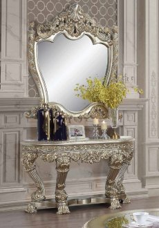 Danae Sofa Table LV01204 in Champagne & Gold by Acme