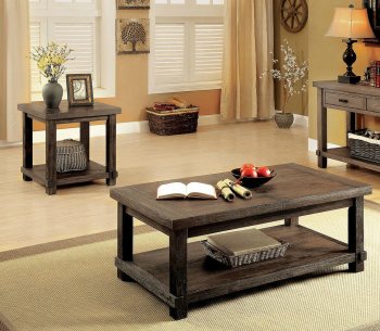 Mara CM4410 Coffee Table & 2 End Tables 3Pc Set in Dark Walnut [FACT-CM4410-Mara]