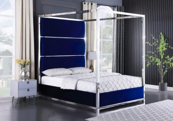 LCL-B07 Upholstered Bed in Blue Velvet [BDB-LCL-B07 Blue]