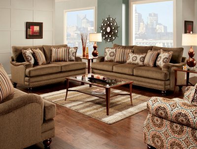 Adderley SM8460 Sofa in Brown Fabric w/Options