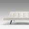 White or Black Leatherette Modern Sofa Bed w/Metal Legs