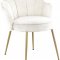 Claire Dining Chair 748 Set of 2 Cream Velvet Fabric by Meridian