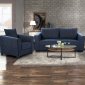 U9196 Sofa & Loveseat Set in Blue Chenille by Global w/Options