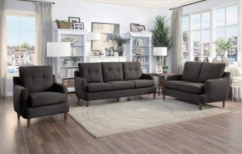 Cagle Sofa & Loveseat Set 1219CH in Chocolate Fabric Homelegance [HES-1219CH-Cagle Chocolate]