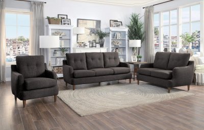 Cagle Sofa & Loveseat Set 1219CH in Chocolate Fabric Homelegance