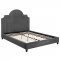 Primrose Upholstered Platform Queen Bed in Gray Velvet by Modway