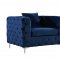 Scarlett Sofa 663 in Navy Velvet Fabric by Meridian w/Options