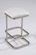 White Vinyl & Nickel Plated Frame Modern Set of 2 Barstools