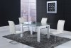 D648DT Dining Set 5Pc by Global w/D490DC White Chairs