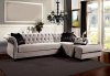 Rotterdam Sectional Sofa SM2261 in Warm Gray Velvet Fabric