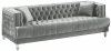 Kendel Sofa & Loveseat Set in Silver Velvet Fabric w/Options