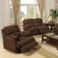 Coco Brown Microfiber Plush Contemporary Motion Recliner Sofa