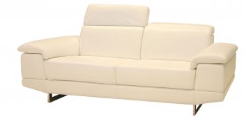 Cream, Black, White or Chocolate Full Leather Sofa w/Options [JMS-2071]