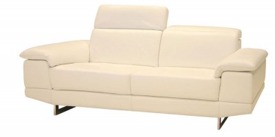 Cream, Black, White or Chocolate Full Leather Sofa w/Options