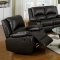 Oxford Reclining Sofa CM6555 in Dark Brown Leatherette w/Options