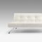 White Full Leatherette Modern Convertible Sofa Bed w/Chrome Legs