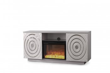 Myra Electric Fireplace Media Console in Silver w/Mylar [SFMAFP-Myra Silver]