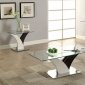 Sloane Coffee & 2 End Tables Set CM4244 in White/Dark Gray