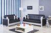 Maximum Value Sofa Bed in Black & Silver PU by Casamode w/Option