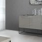 Vizzione Buffet in High Gloss Light Gray Lacquer by Casabianca