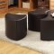 Brown Vinyl Modern 4-Piece Cocktail Ottoman w/Casters