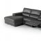 Hilgard Power Motion Sectional Sofa in Dark Grey Leather by VIG