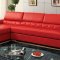 Floria Sectional Sofa CM6122RD in Red Bonded Leather Match