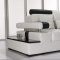 White Leather Modern Sectional Sofa w/Shelves