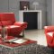 Red or White Leather 3PC Modern Living Room Set