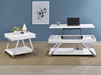 Marcia Coffee Table 3Pc Set 708158 in White by Coaster [CRCT-708158 Marcia]