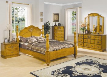 Pine Finish Traditional Poster Bed w/Optional Casegoods [CRBS-200731]