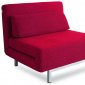 Red Fabric Contemporary Sofa Bed Convertible w/Metal Legs