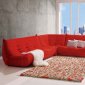 Red Micro Suede Modern Sofa & Loveseat Set w/Options