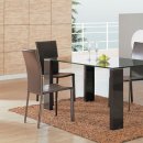 Rectangle Shape Contemporary Dinette With Glass Top