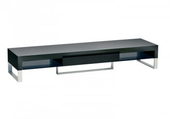 Black High Gloss Laquer Finish Modern Media Unit w/Aluminum Legs [NVTV-Sapporo-3-HGCF128-Black]