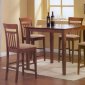 5 Pc Modern Counter Height Dinette in Walnut Finish