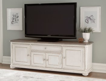 Willowick TV Stand 16140-72T in Antique White by Homelegance [HETV-16140-72T-Willowick]