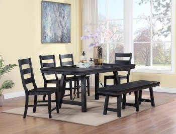 Newport Dining Set 5Pc 108141 in Black by Coaster w/Options [CRDS-108141 Briarwood]